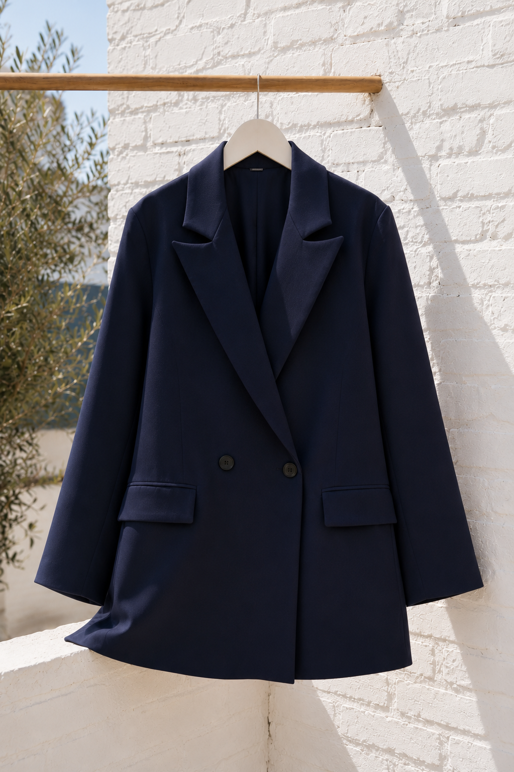 Blazer Élégant Double Boutonnage — Veste Modest Chic Manches Longues | Marron, Noir, Beige