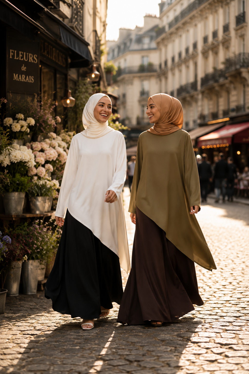 Ensemble 2 Pièces Femme – Top & Jupe Longue Style Dubaï Élégant & Modeste