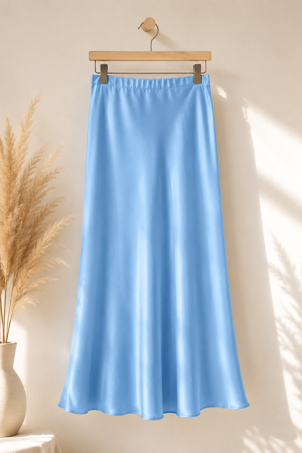 jupe longue satinée, jupe évasée femme, jupe modest fashion, jupe fishtail, jupe satin femme voilée, jupe longue élégante, jupe musulmane, jupe tendance 2026