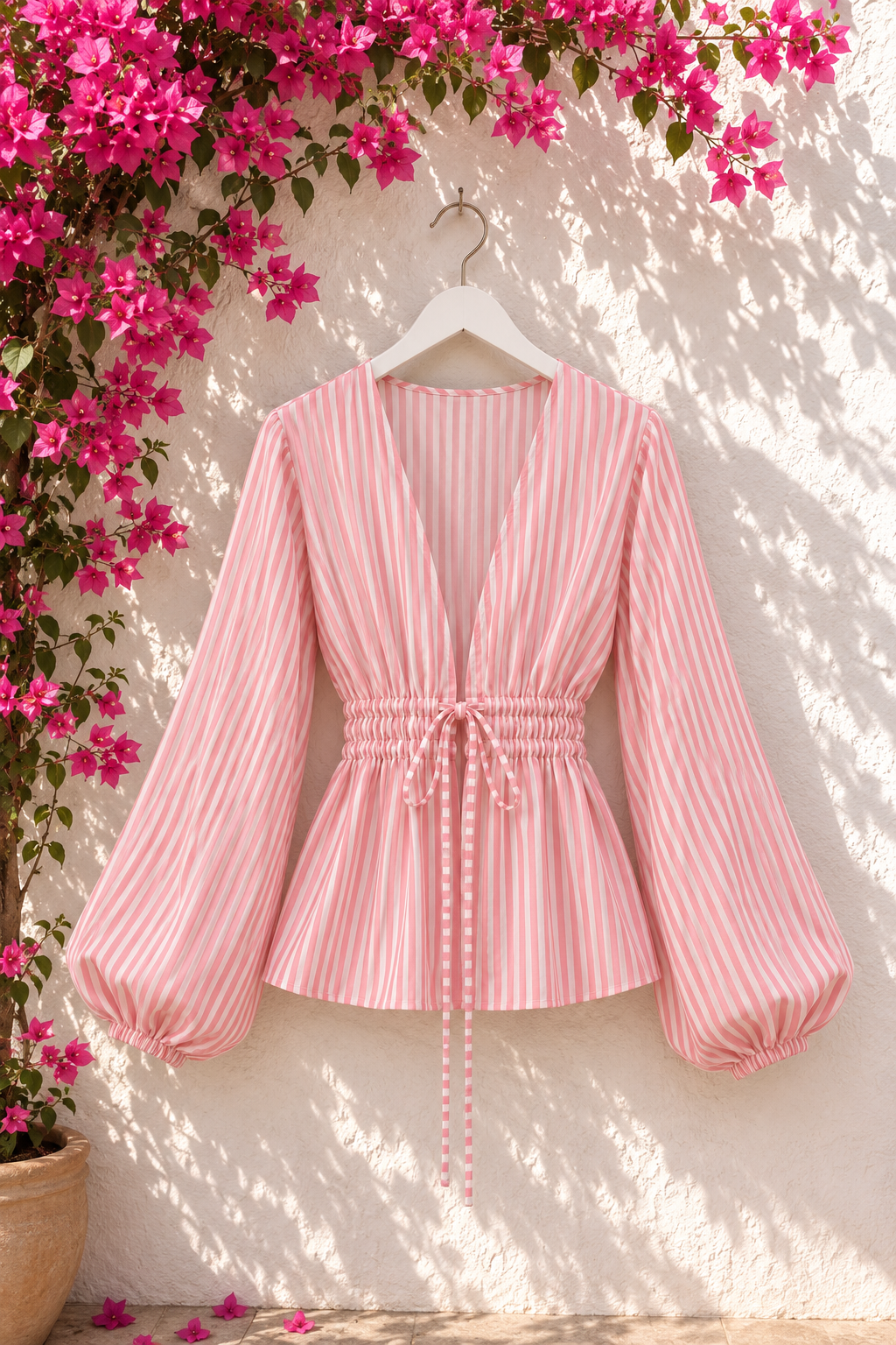 Chemise Manches Bouffantes Nœud — 8 Coloris | Style Modest Chic Féminin
