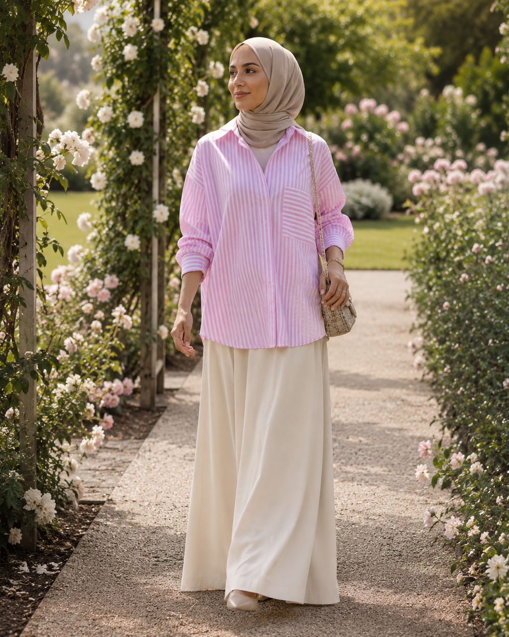 Chemise Longue Rayée Femme – Coupe Loose Élégante & Modeste