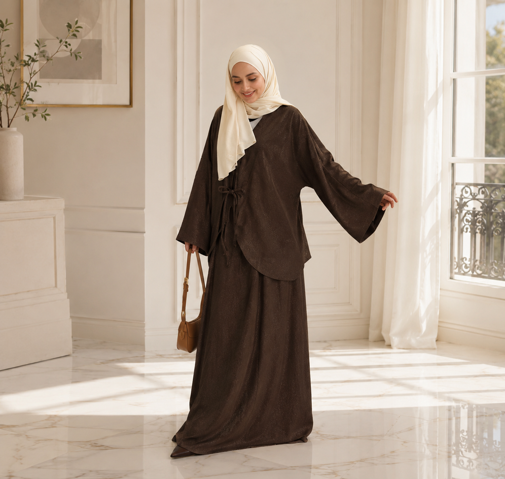 Ensemble Modest 2 Pièces Femme – Veste & Jupe Longue Style Élégant
