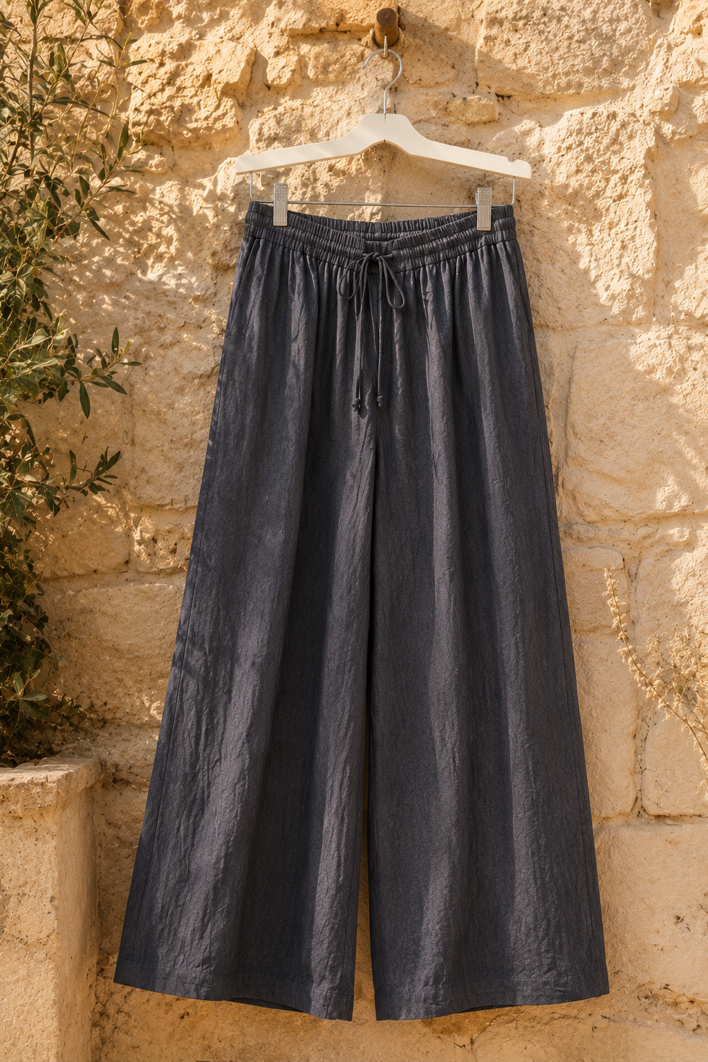Pantalon Large Coton Lin — Taille Élastique Cordon | 7 Coloris | Style Modest Confort