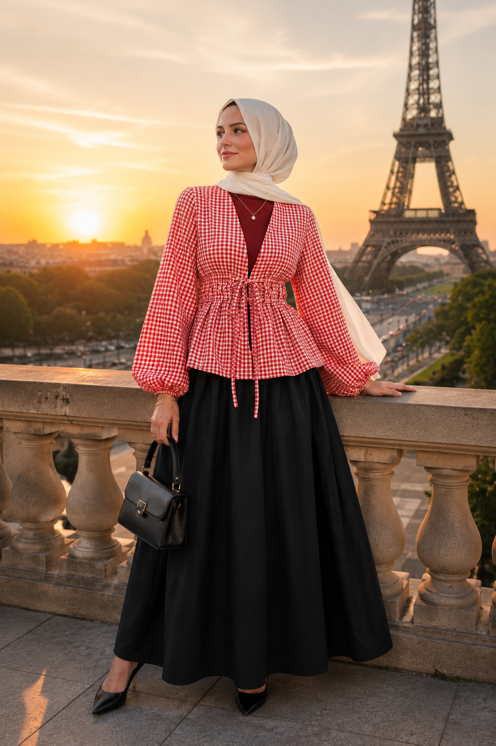 Chemise Manches Bouffantes Nœud — 8 Coloris | Style Modest Chic Féminin