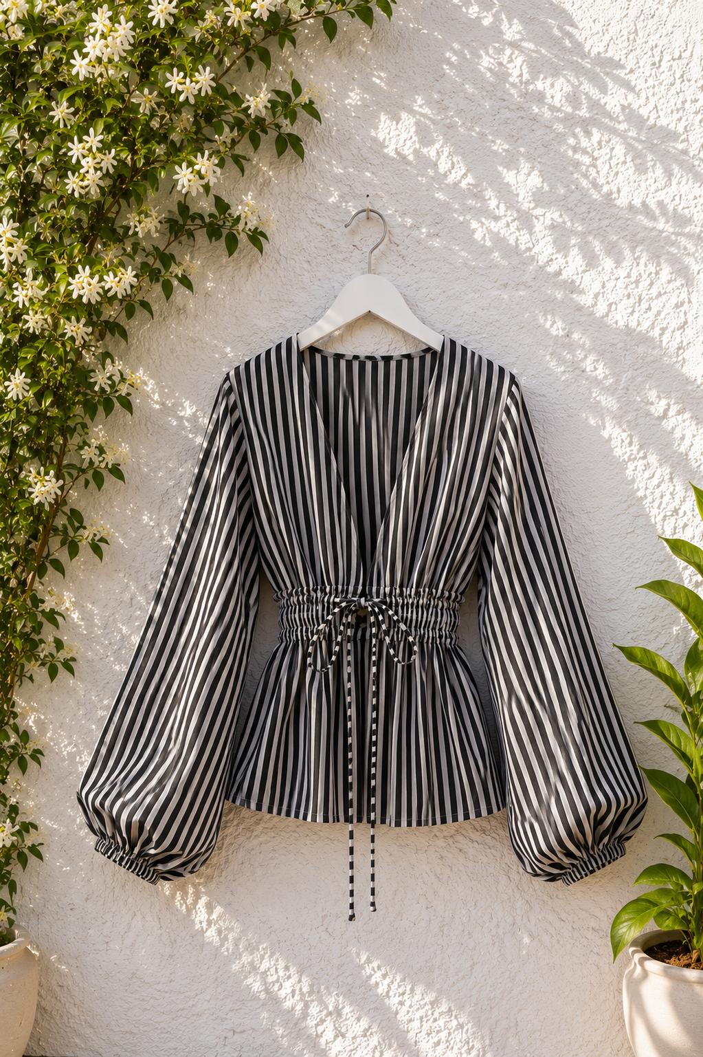 Chemise Manches Bouffantes Nœud — 8 Coloris | Style Modest Chic Féminin