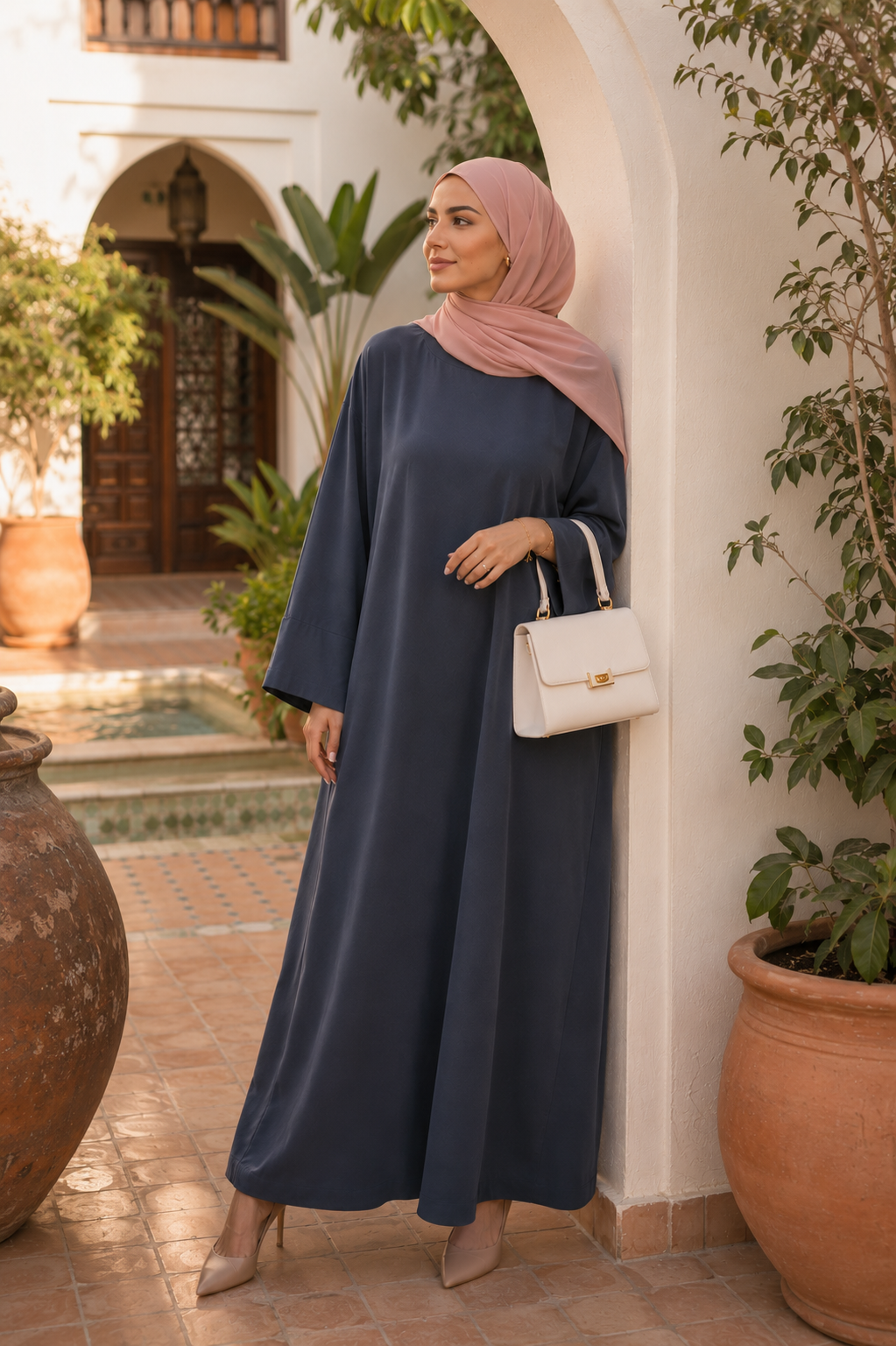 Abaya Longue Ample Couleur Unie — Manches Longues Coupe Décontractée | Noir, Marron, Beige