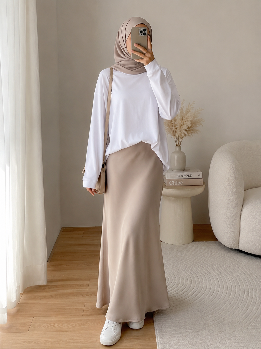 Top Oversize Blanc Femme – Coupe Longue & Modeste