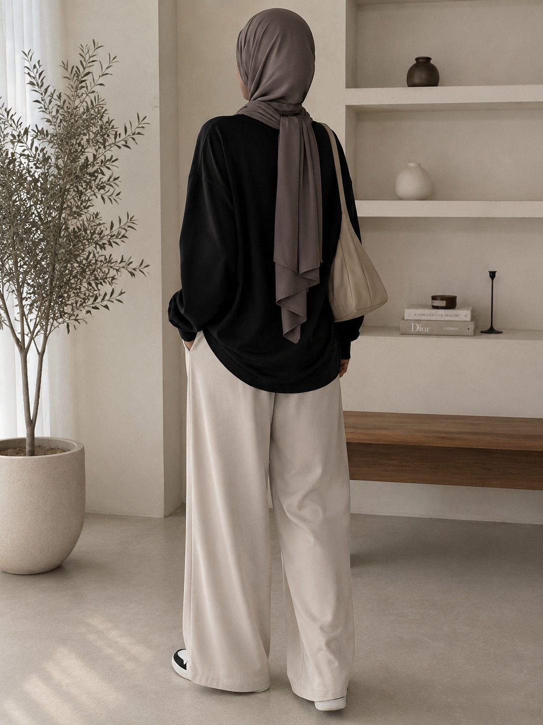 Top Oversize Blanc Femme – Coupe Longue & Modeste