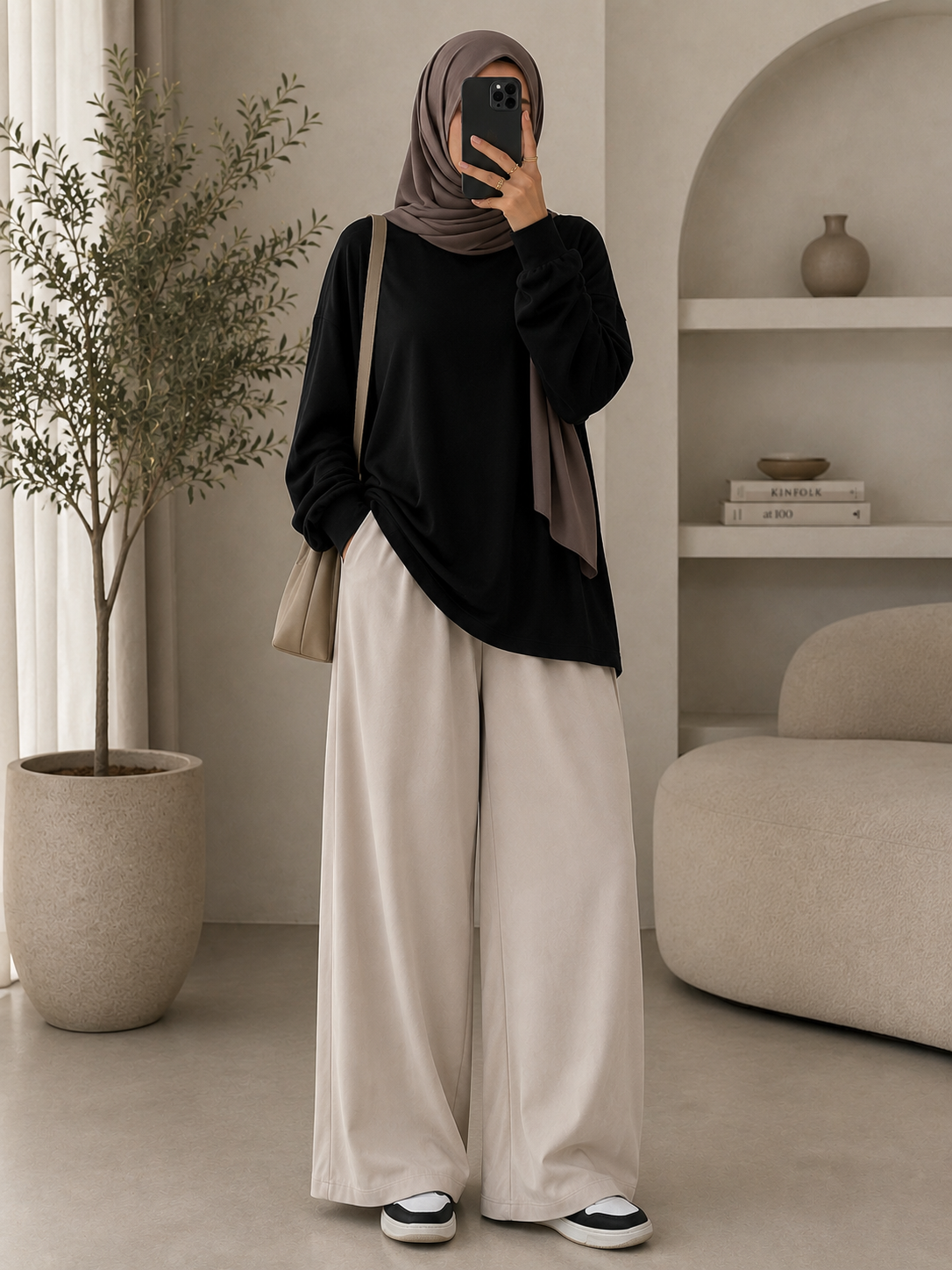 Top Oversize Blanc Femme – Coupe Longue & Modeste