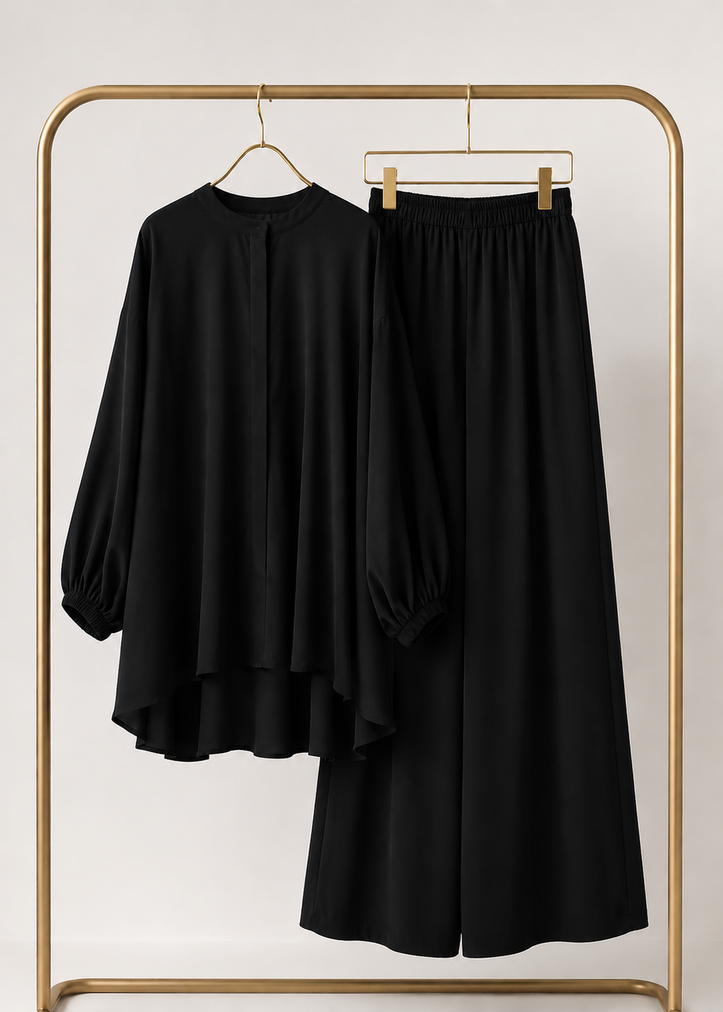 Ensemble 2 Pièces Femme – Chemise Longue & Pantalon Large Modest