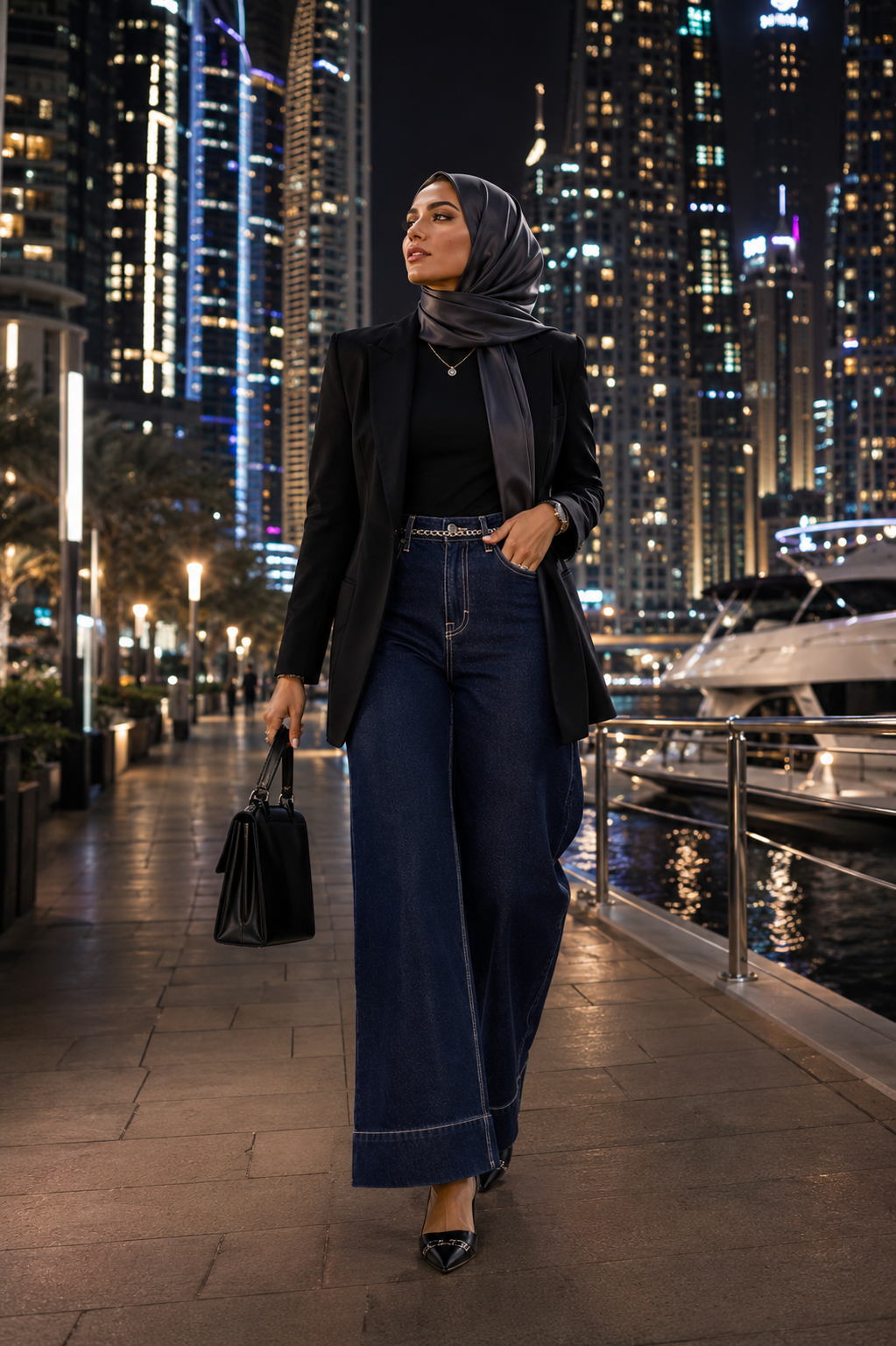 Jean Taille Haute Femme - Coupe Large Élégante & Modeste