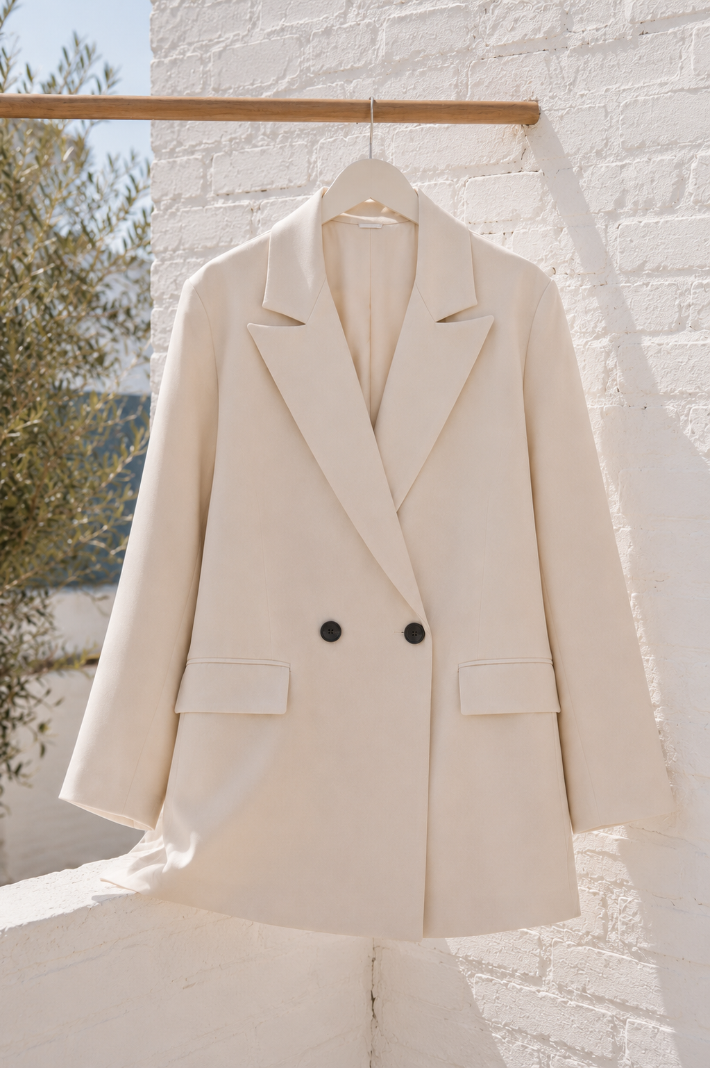 Blazer Élégant Double Boutonnage — Veste Modest Chic Manches Longues | Marron, Noir, Beige