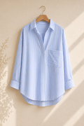 Chemise Longue Rayée Femme – Coupe Loose Élégante & Modeste