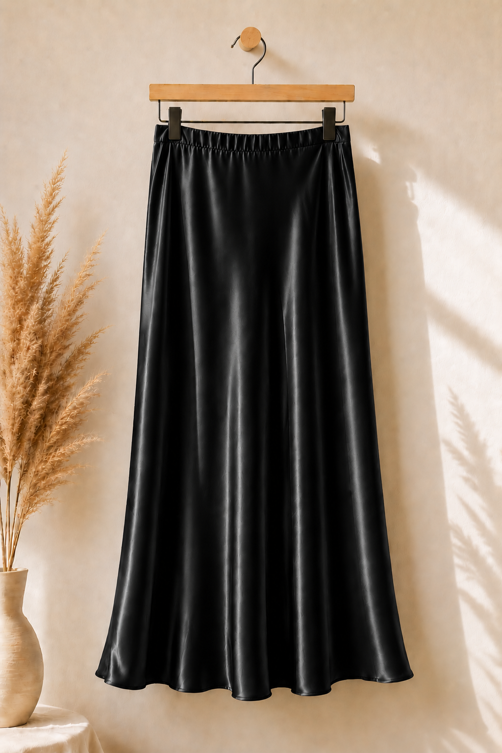 jupe longue satinée, jupe évasée femme, jupe modest fashion, jupe fishtail, jupe satin femme voilée, jupe longue élégante, jupe musulmane, jupe tendance 2026