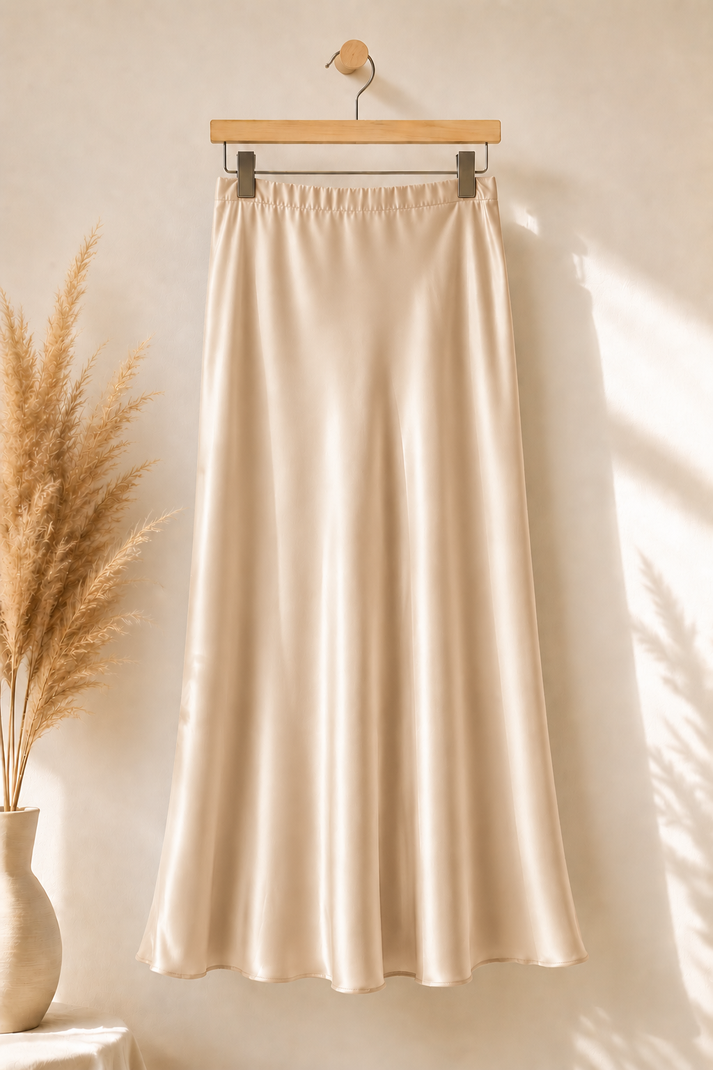 jupe longue satinée, jupe évasée femme, jupe modest fashion, jupe fishtail, jupe satin femme voilée, jupe longue élégante, jupe musulmane, jupe tendance 2026
