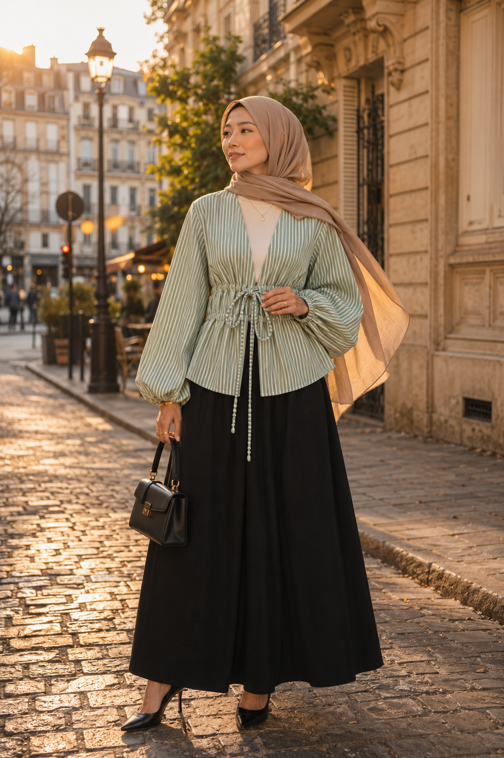 Chemise Manches Bouffantes Nœud — 8 Coloris | Style Modest Chic Féminin