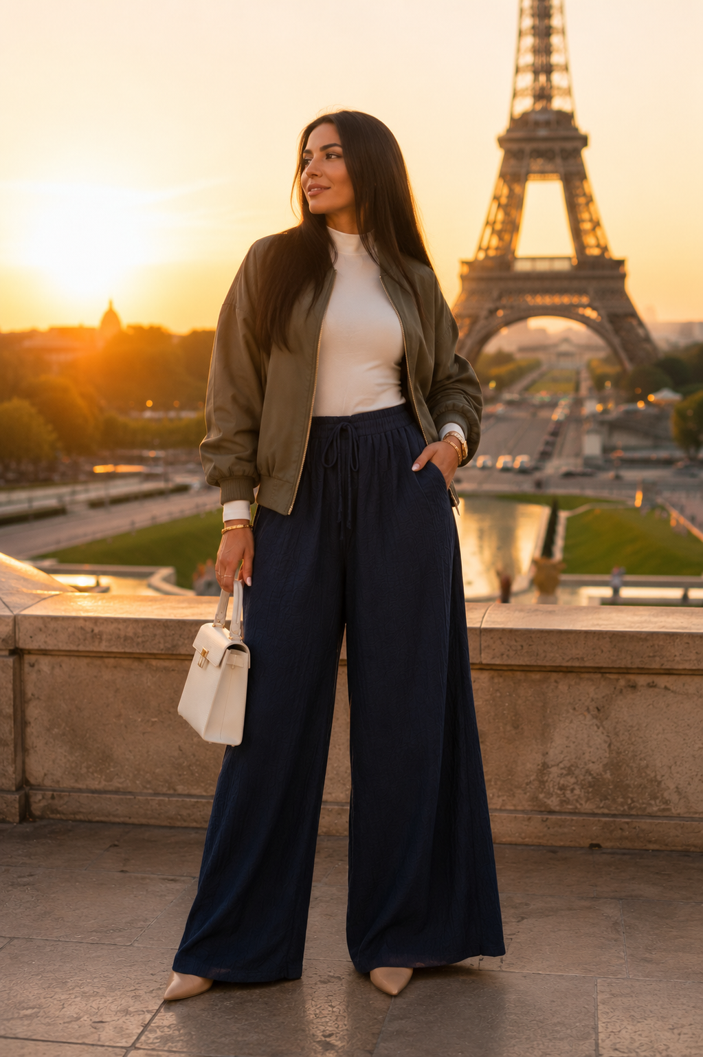 Pantalon Large Coton Lin — Taille Élastique Cordon | 7 Coloris | Style Modest Confort
