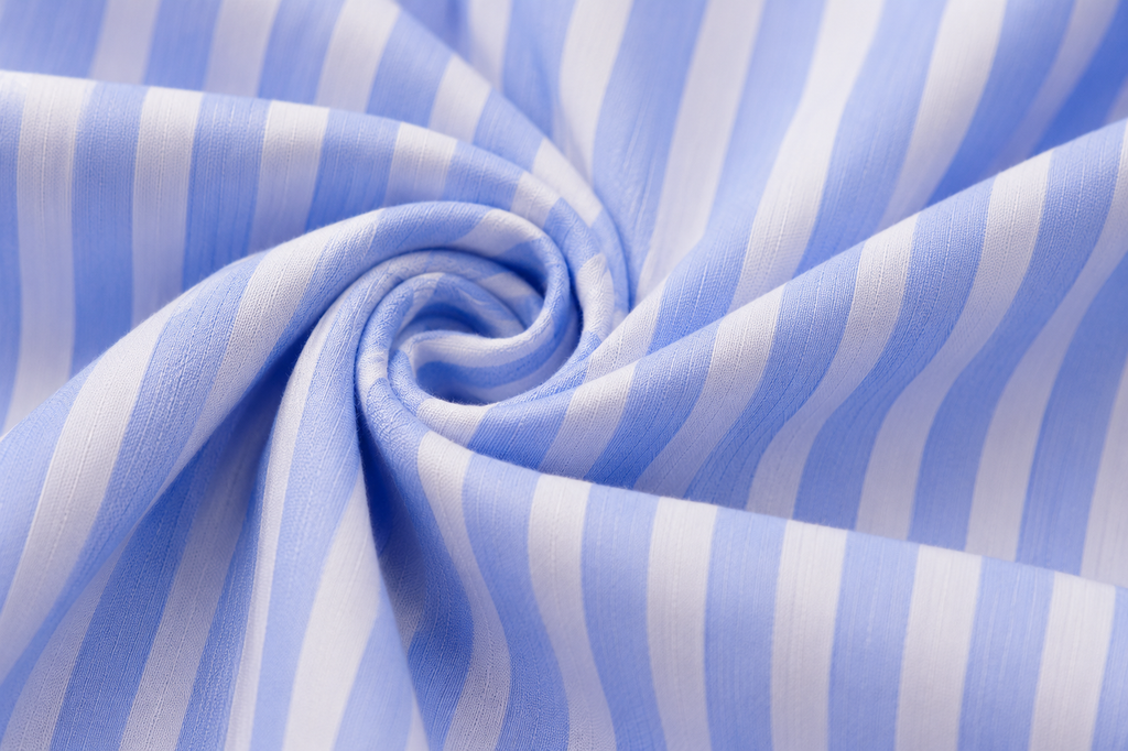 Robe Chemise Longue Rayée Ceinturée — Élégance Intemporelle | Bleu Rayé | Safa Modesty