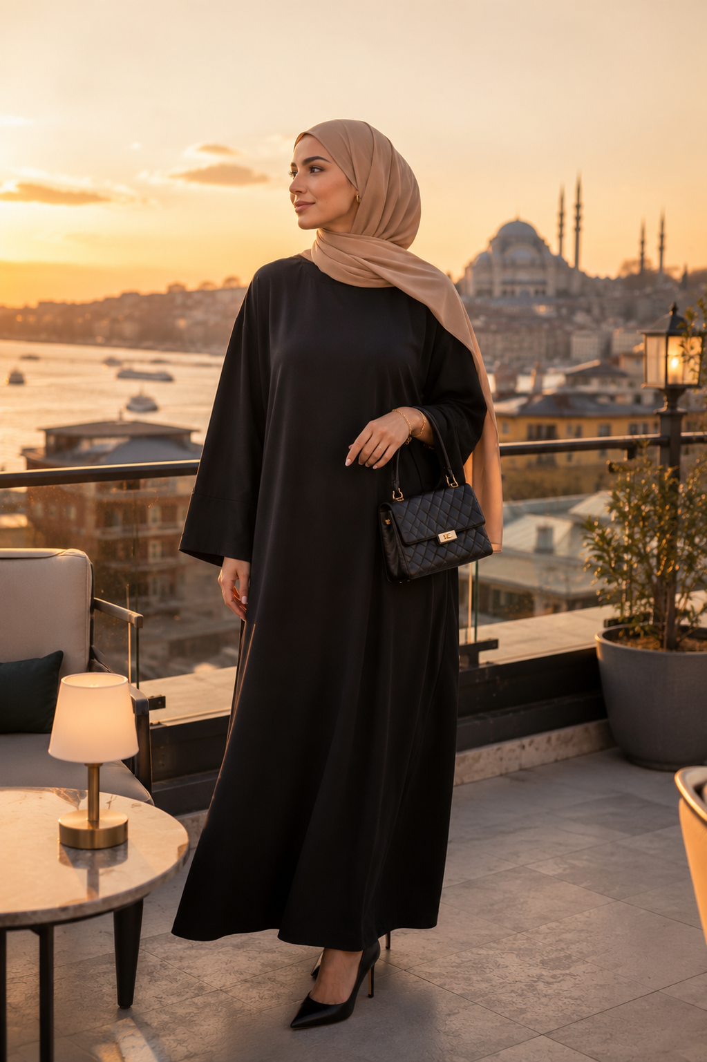 Abaya Longue Ample Couleur Unie — Manches Longues Coupe Décontractée | Noir, Marron, Beige