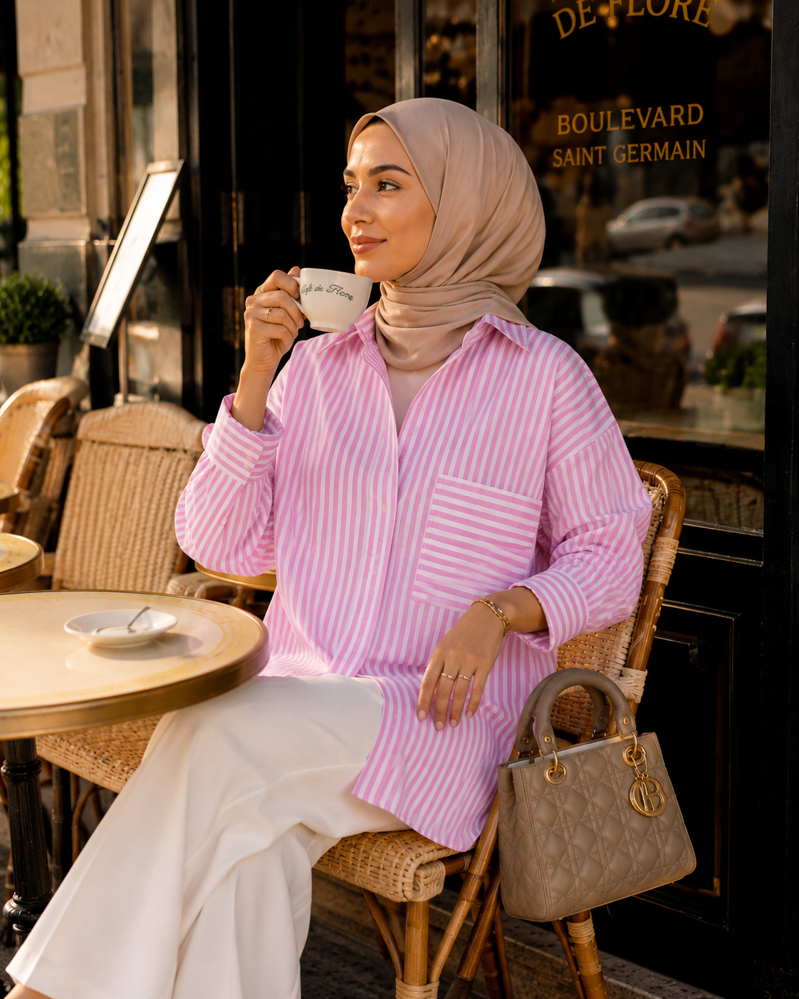 Chemise Longue Rayée Femme – Coupe Loose Élégante & Modeste
