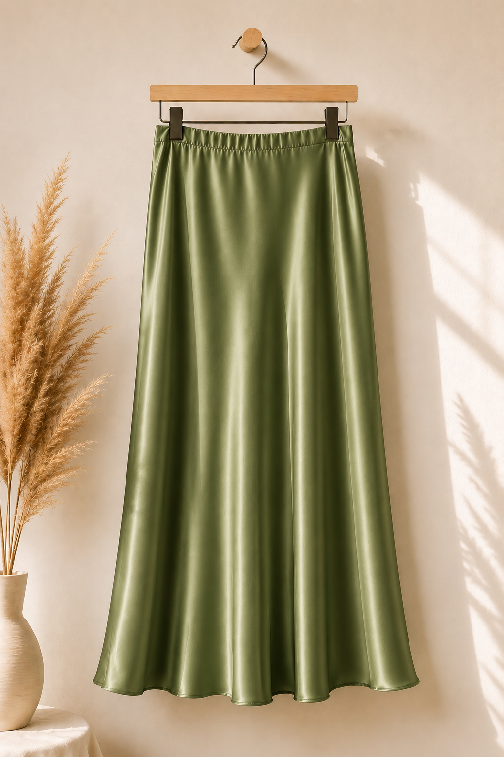 jupe longue satinée, jupe évasée femme, jupe modest fashion, jupe fishtail, jupe satin femme voilée, jupe longue élégante, jupe musulmane, jupe tendance 2026