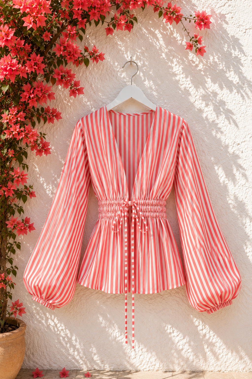 Chemise Manches Bouffantes Nœud — 8 Coloris | Style Modest Chic Féminin